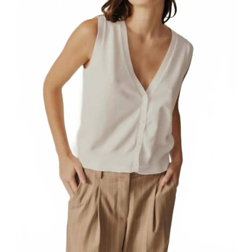 NEW DÈLUC berberis knit vest in ecru